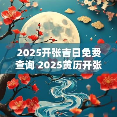 2025开张吉日免费查询 2025黄历开张吉日查询
