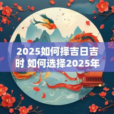 2025如何择吉日吉时 如何选择2025年的结婚吉日