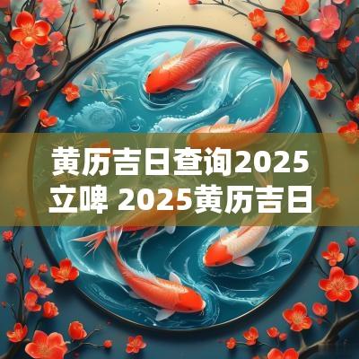 黄历吉日查询2025立啤 2025黄历吉日查询大全