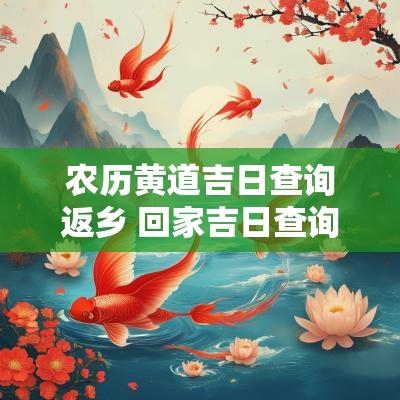 农历黄道吉日查询返乡 回家吉日查询老黄历