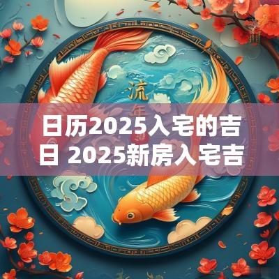 日历2025入宅的吉日 2025新房入宅吉日表