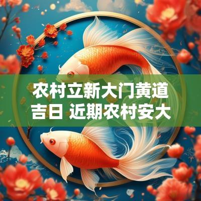 农村立新大门黄道吉日 近期农村安大门最佳吉日