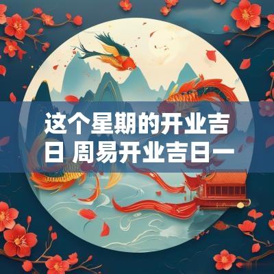 这个星期的开业吉日 周易开业吉日一览表