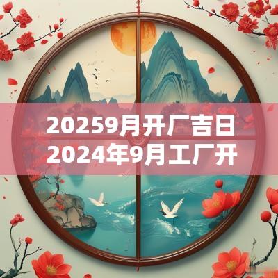 20259月开厂吉日 2025年9月工厂开工吉日和时间