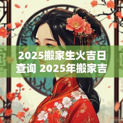 2025搬家生火吉日查询 2025年搬家吉日表