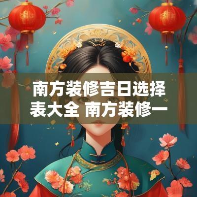 南方装修吉日选择表大全 南方装修一般什么季节装修最好