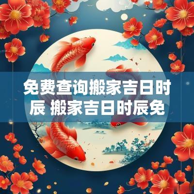 免费查询搬家吉日时辰 搬家吉日时辰免费查询