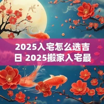 2025入宅怎么选吉日 2025搬家入宅最好吉日
