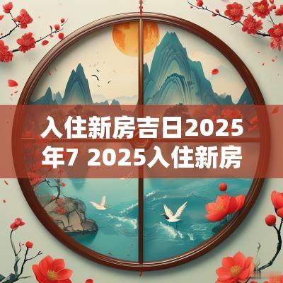 入住新房吉日2025年7 2025入住新房吉日7月