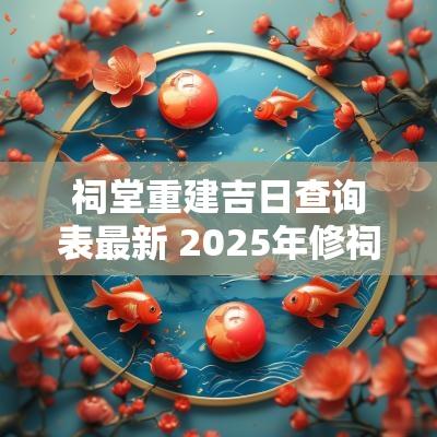 祠堂重建吉日查询表最新 2025年修祠堂吉日