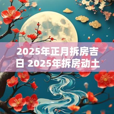 2025年正月拆房吉日 2025年拆房动土吉日
