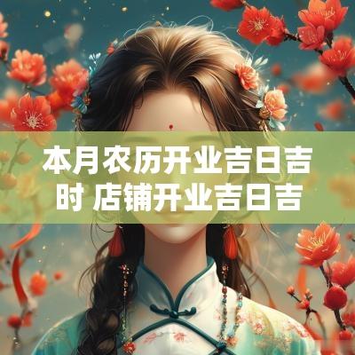 本月农历开业吉日吉时 店铺开业吉日吉时查询