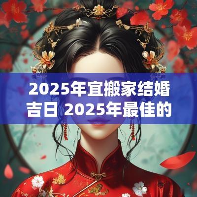 2025年宜搬家结婚吉日 2025年最佳的搬家吉日一览表