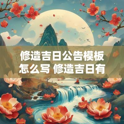 修造吉日公告模板怎么写 修造吉日有啥要做的