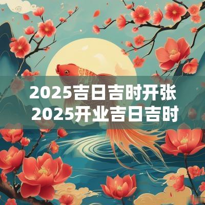 2025吉日吉时开张 2025开业吉日吉时大全表