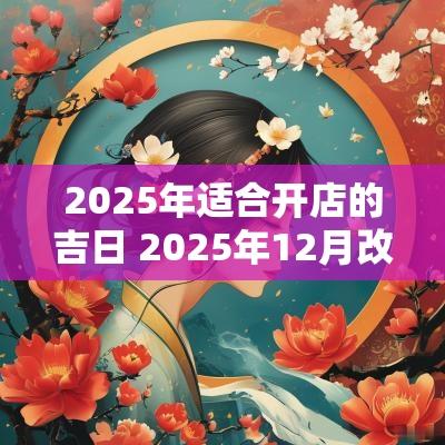 2025年适合开店的吉日 2025年12月改建吉日