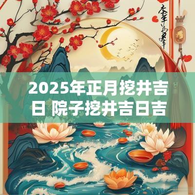 2025年正月挖井吉日 院子挖井吉日吉时查询表