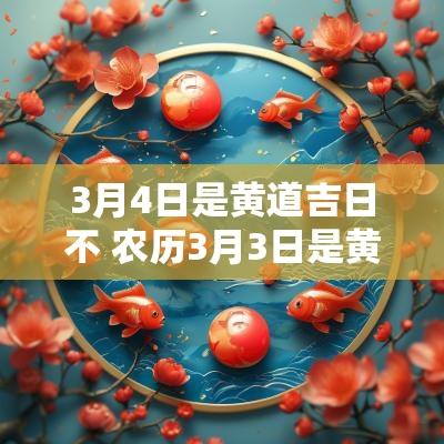 3月4日是黄道吉日不 农历3月3日是黄道吉日吗