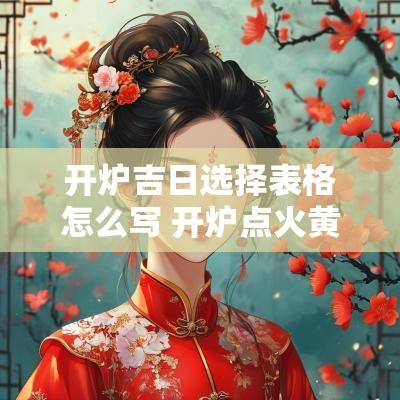 开炉吉日选择表格怎么写 开炉点火黄道吉日怎么看