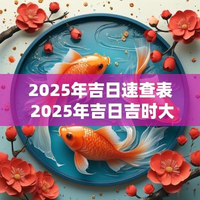 2025年吉日速查表 2025年吉日吉时大全表格