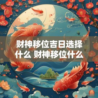 财神移位吉日选择什么 财神移位什么时间最好