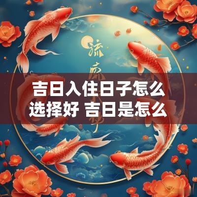 吉日入住日子怎么选择好 吉日是怎么选出来的