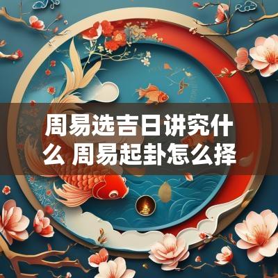 周易选吉日讲究什么 周易起卦怎么择吉日