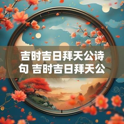 吉时吉日拜天公诗句 吉时吉日拜天公文案