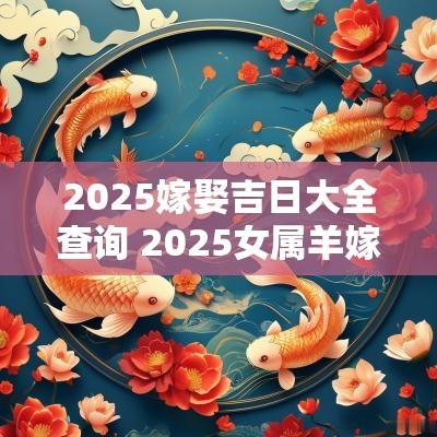 2025嫁娶吉日大全查询 2025女属羊嫁娶吉日