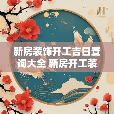 新房装饰开工吉日查询大全 新房开工装修吉日查询2025