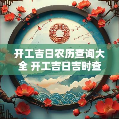 开工吉日农历查询大全 开工吉日吉时查询