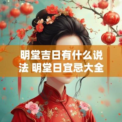 明堂吉日有什么说法 明堂日宜忌大全