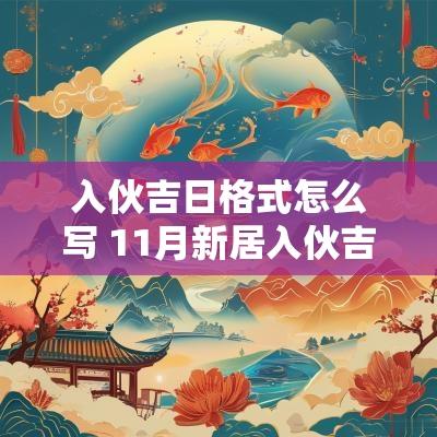 入伙吉日格式怎么写 11月新居入伙吉日
