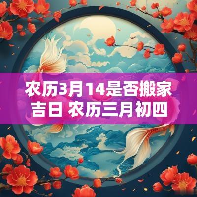 农历3月14是否搬家吉日 农历三月初四搬家吉日