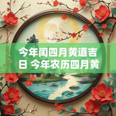 今年闰四月黄道吉日 今年农历四月黄道吉日一览表