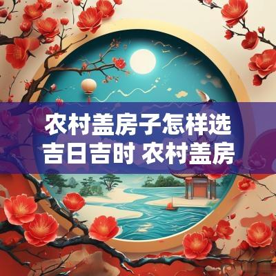 农村盖房子怎样选吉日吉时 农村盖房吉日吉时