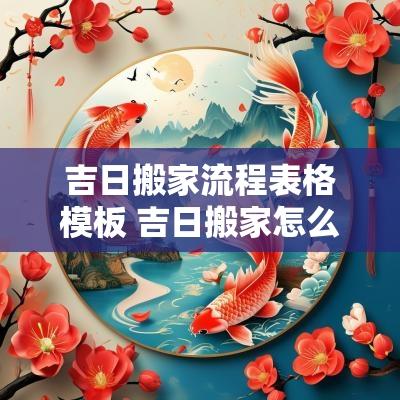 吉日搬家流程表格模板 吉日搬家怎么收费