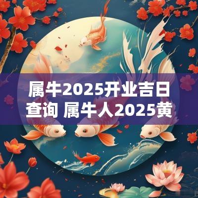 属牛2025开业吉日查询 属牛人2025黄道吉日
