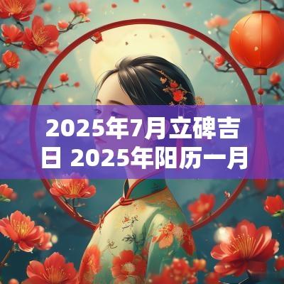 2025年7月立碑吉日 2025年阳历一月份立碑吉日
