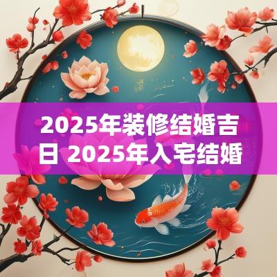 2025年装修结婚吉日 2025年入宅结婚吉日