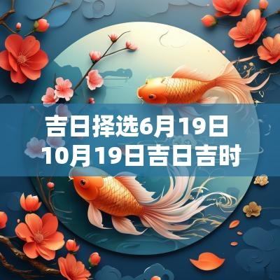 吉日择选6月19日 10月19日吉日吉时