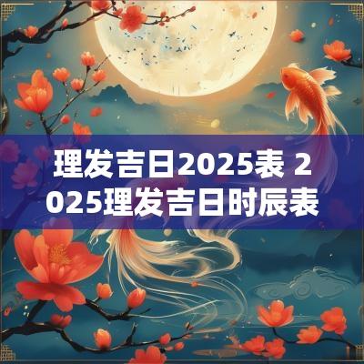理发吉日2025表 2025理发吉日时辰表