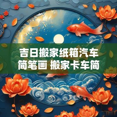 吉日搬家纸箱汽车简笔画 搬家卡车简笔画