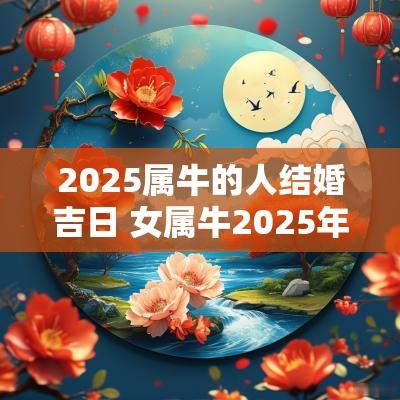 2025属牛的人结婚吉日 女属牛2025年结婚吉日