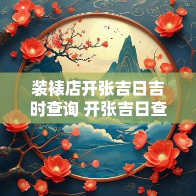 装裱店开张吉日吉时查询 开张吉日查询11月