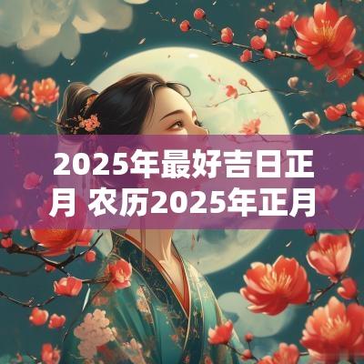 2025年最好吉日正月 农历2025年正月吉日
