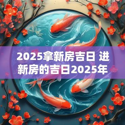 2025拿新房吉日 进新房的吉日2025年