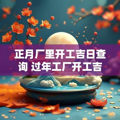 正月厂里开工吉日查询 过年工厂开工吉日查询大全