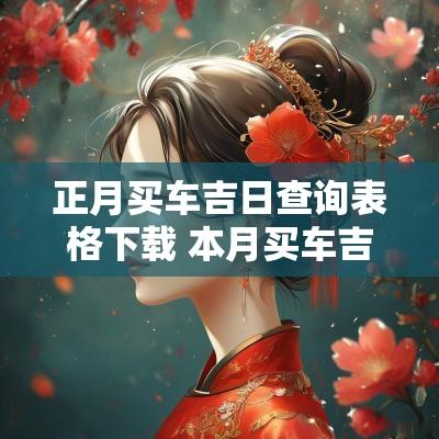 正月买车吉日查询表格下载 本月买车吉日查询