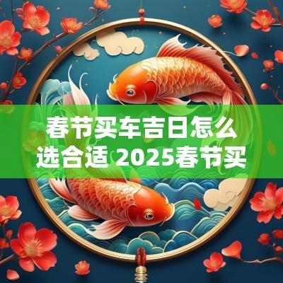 春节买车吉日怎么选合适 2025春节买车吉日